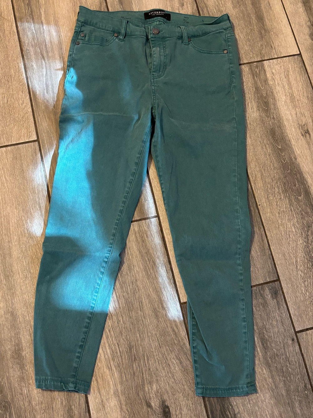 Liverpool Mid-Rise Skinny Jeans - Teal Green